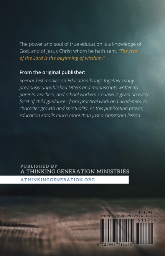 Special Testimonies on Education Back 1